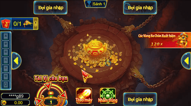 Giao diện chơi game tam tiên bắn cá